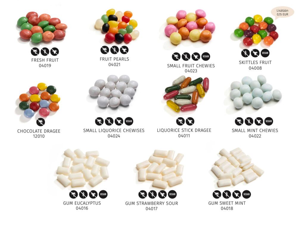 karkkiaskit omalla logolla