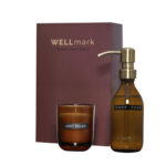 Wellmark Discovery käsisaippua  ja tuoksukynttiläsetti omalla logolla