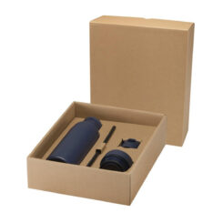 Ruostumattomasta teräksestä valmistettu kaksiseinämäinen vesipullo omalla logolla