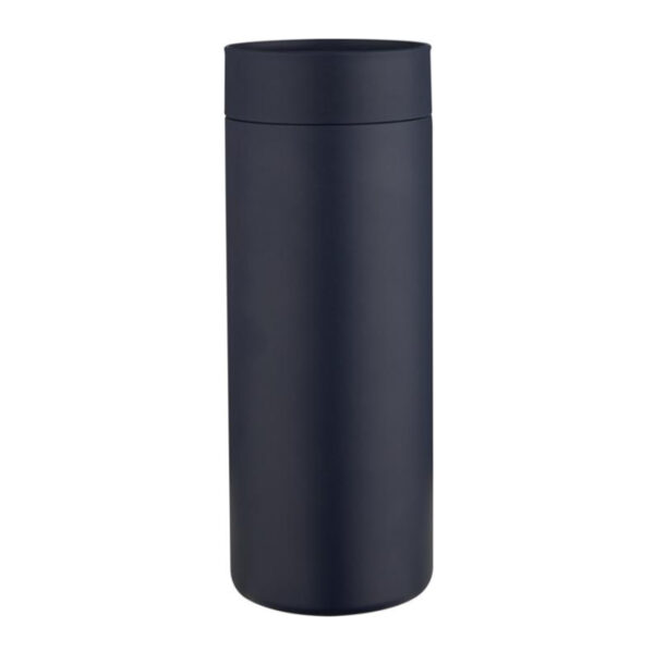 Ruostumattomasta teräksestä valmistettu kaksiseinämäinen vesipullo omalla logolla