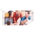 Golfpyyhe omalla kuosilla ja logolla