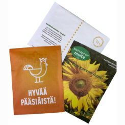 Siemenpussit omalla logolla tai tervehdyksellä