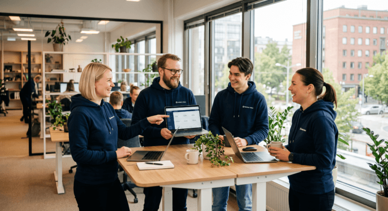 Hupparit omalla logolla painettuna