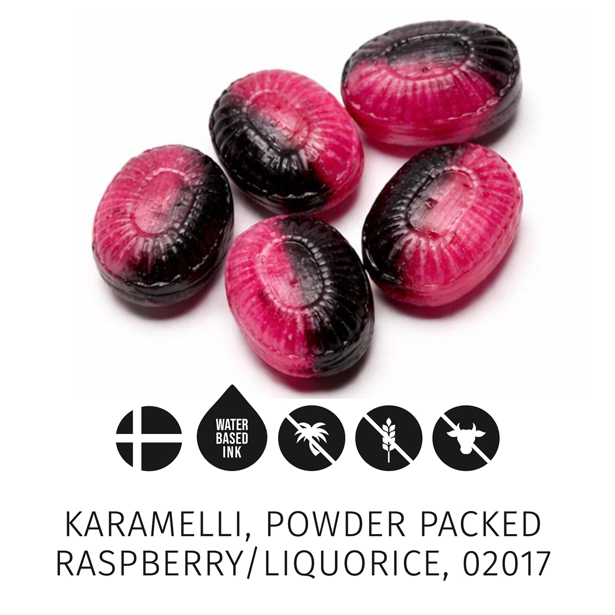 Yeppos flowpack karamelli omalla logolla