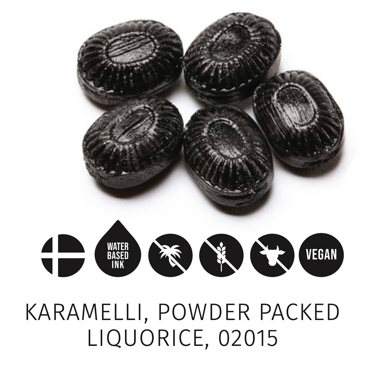 Yeppos flowpack karamelli omalla logolla
